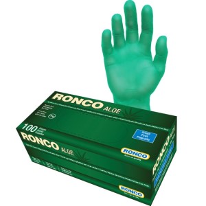 RONCO Aloe Synthetic Green Disposable Glove Powder Free Small 100x10